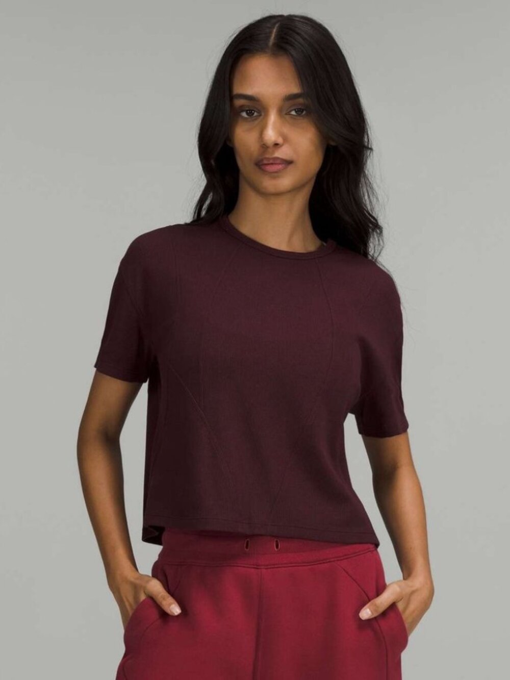 LULULEMON | RIBBED MODAL COTTON T | S ptp 17 w stretch